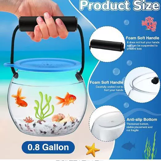 Популярный экологический аквариум, высококачественное ведро для рыбалки на пляже, круглый аквариум для золотых рыбок с крышкой