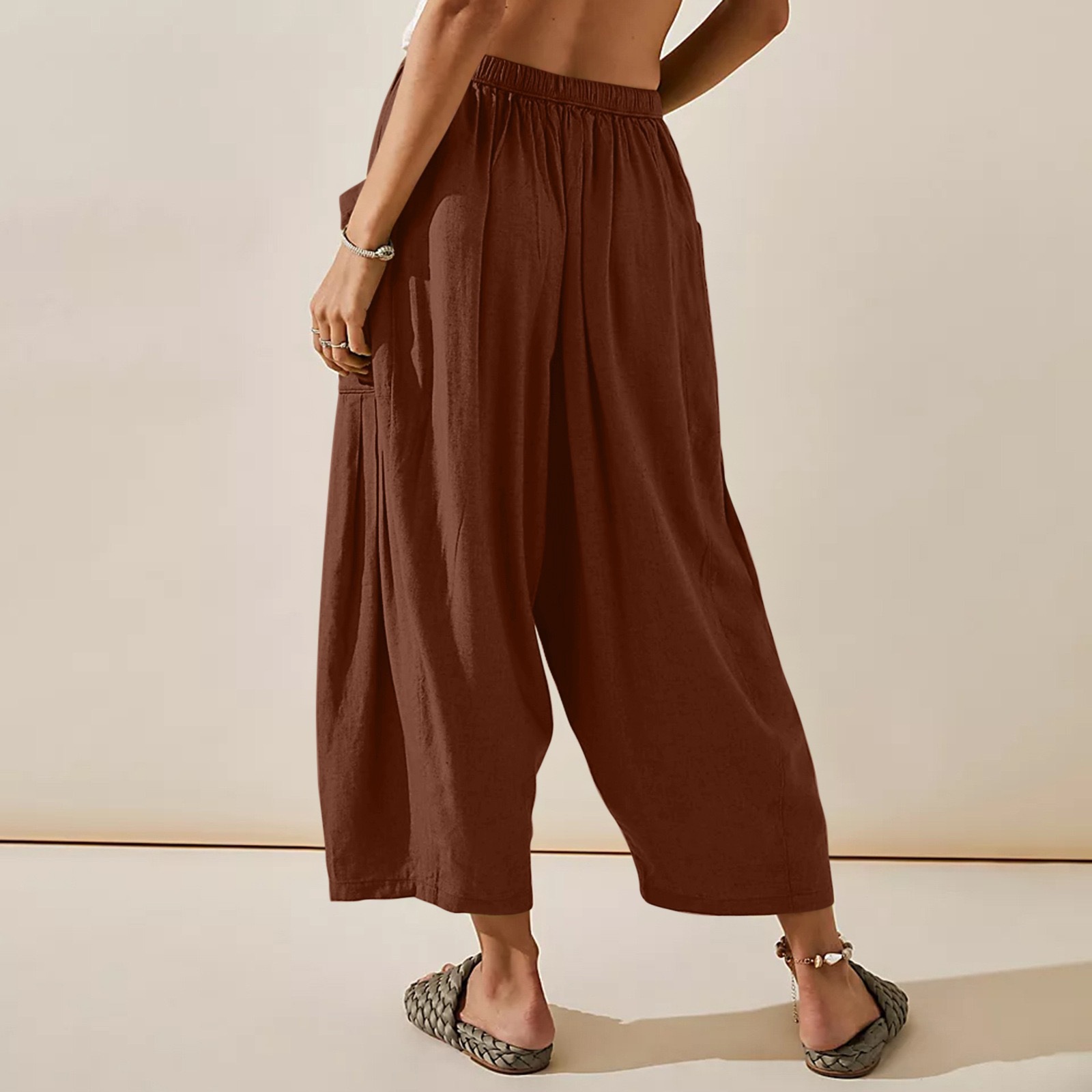 Women's Daily Simple Style Solid Color Full Length Casual Pants Wide Leg Pants display picture 9