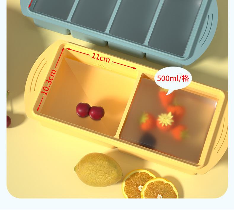 Silikon-Eiswürfelbereiter mit Deckel für Brühe, Gefrierlagerbox für den Haushalt, beheizbarer Behälter zur Portionierung von Hot-Pot-Grundstoffen