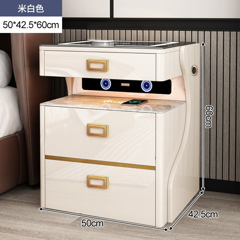 Seguridad mesita de noche integrado moderno minimalista dormitorio inteligente lujo Rock placa armario hogar con cerradura