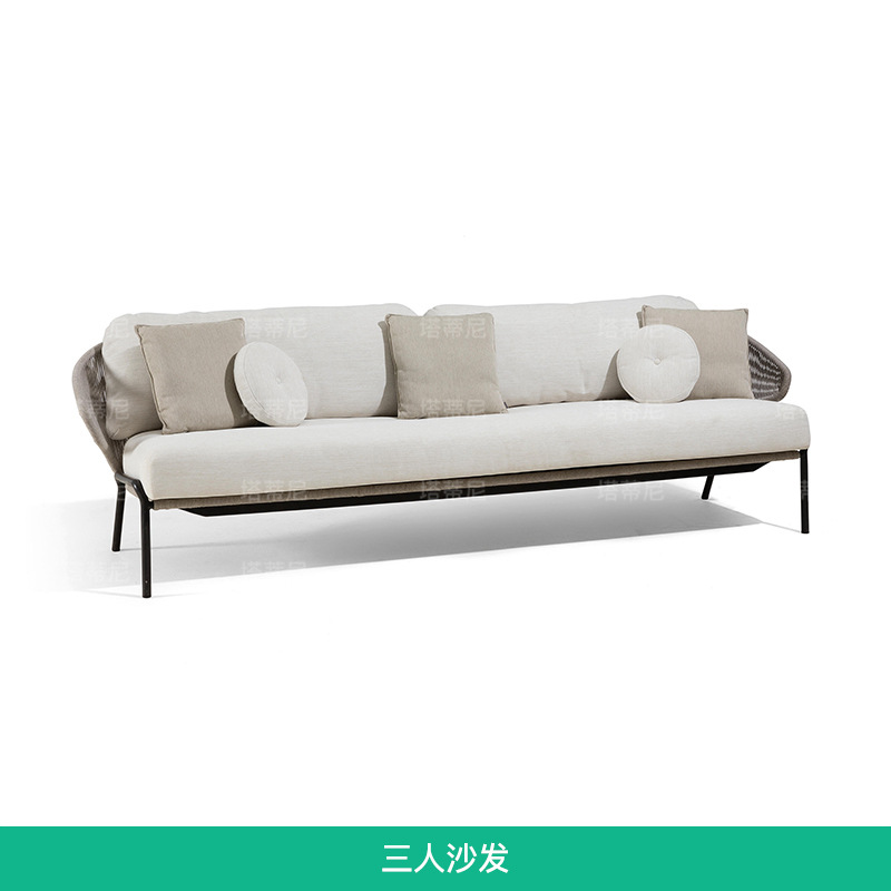 Conjunto de sofás de exterior para patio, balcón, protección solar, impermeable, silla de ratán de ocio, sofá de ratán para jardín, terraza image 8