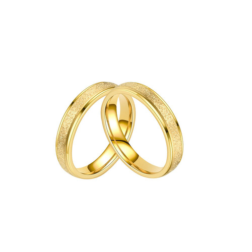 Stainless steel pearl sand ring, titanium steel sandblasted ring, non-fading women's niche couple's finger accessory