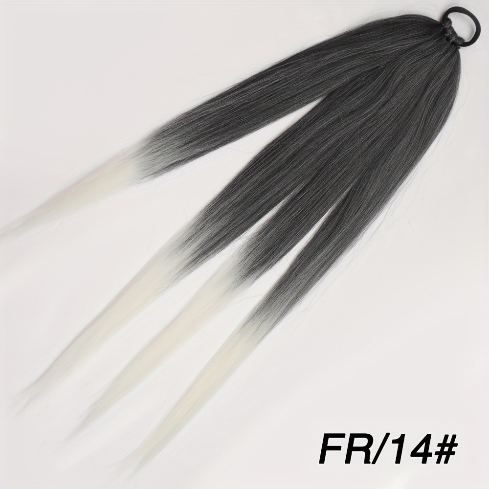 26 pulgadas trenza larga cola de caballo con banda de goma de alta temperatura suave pieza de cabello mujer uso diario peluca sintética trenza