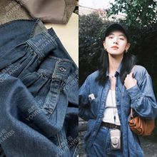 25秋冬 欧美街拍感 GD有机棉柔软垂坠肌理汉麻宽松直筒牛仔衬衫