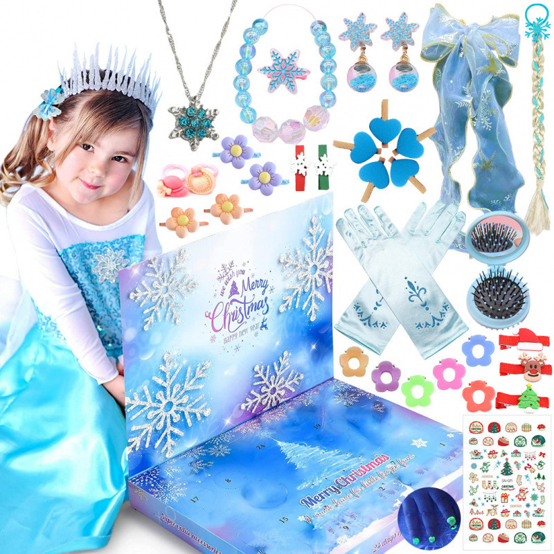 クロスボーダー 2025 クリスマスユニコーンブラインドボックス手引きカレンダーカウントダウン子供の氷と雪 DIY ジュエリービルディングブロックおもちゃ|undefined