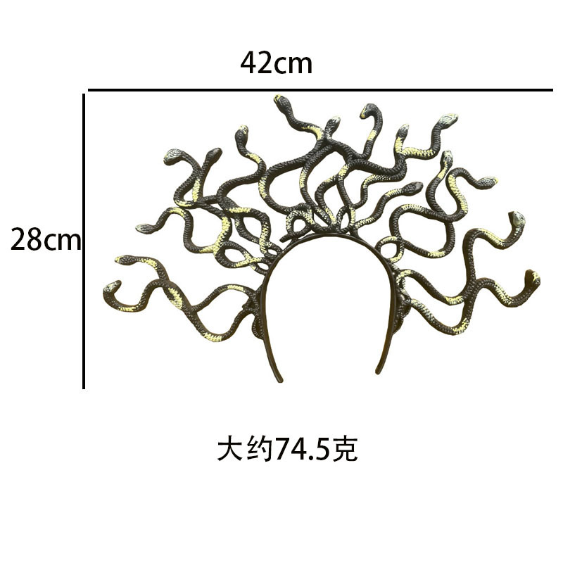 Medusa cabeza de serpiente diadema Halloween cos accesorios para el cabello fiesta de baile maquillaje accesorios de disfraces mitología griega antigua hebilla de cabeza de serpiente