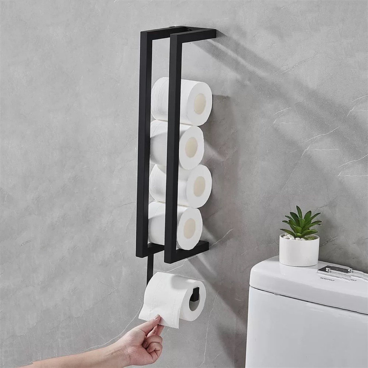 New Hot Sale Stainless Steel Wall-Mounted Bathroom Rack Multi-Functional Toilet Toilet Paper Holper Household Tissue Rack