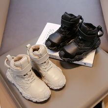 儿童棉靴磨砂童鞋2025秋冬男童休闲棉鞋加绒加厚保暖女童大雪地靴
