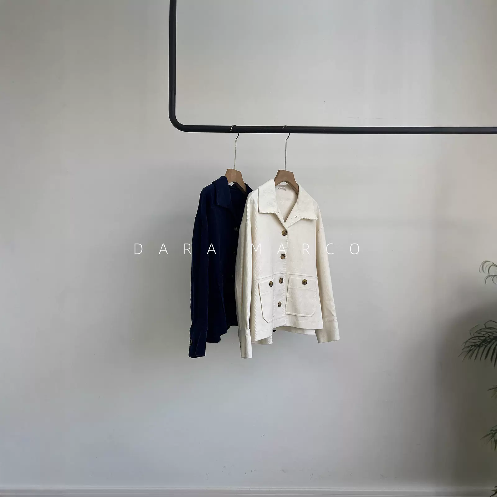 复古港风灯芯绒~藏青色短款休闲夹克款外套女早秋软糯休闲百搭款