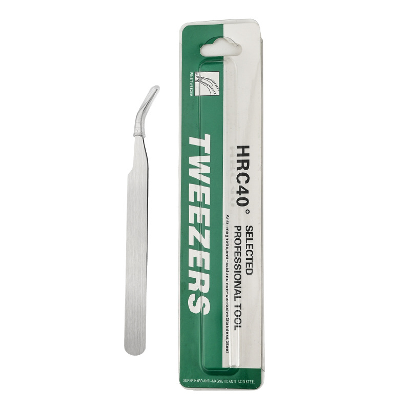 1.5mm 두께의 스테인리스 스틸 핀셋, 고정밀 전자 수리, 네일 아트, 다이아몬드 부착, 제비집 털 제거, 뾰족한 팁