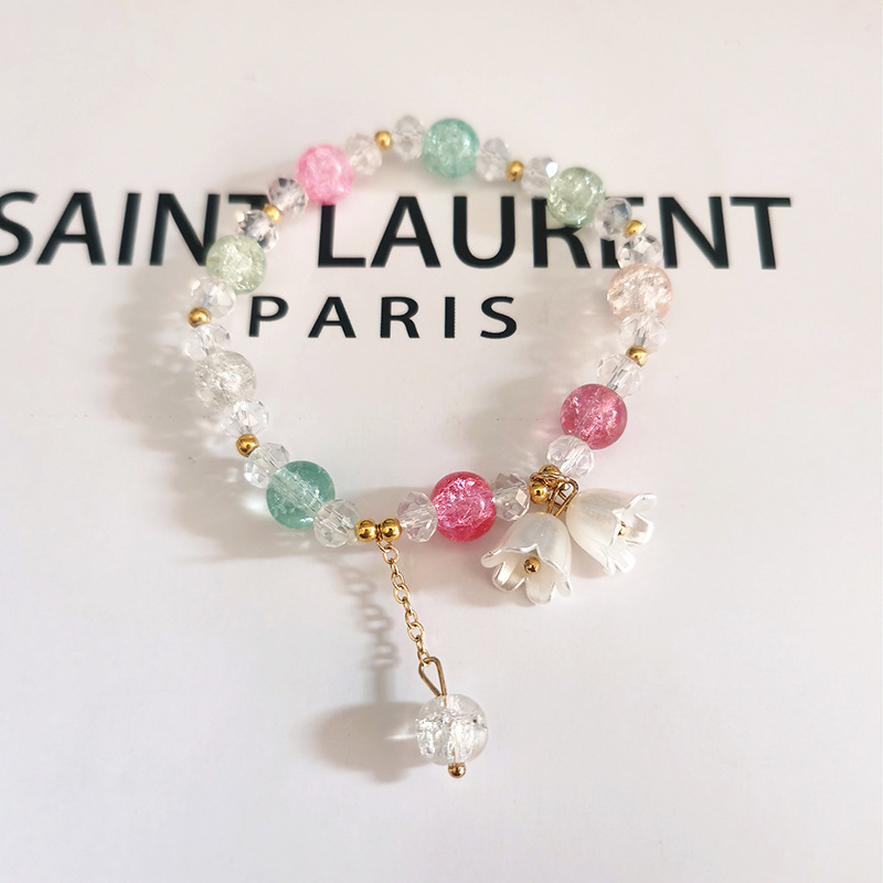 Colorido arco orquídea pulsera de cuentas hechas a mano novias femeninas estilo antiguo nueva primavera Linda novela pulsera del todo fósforo lote