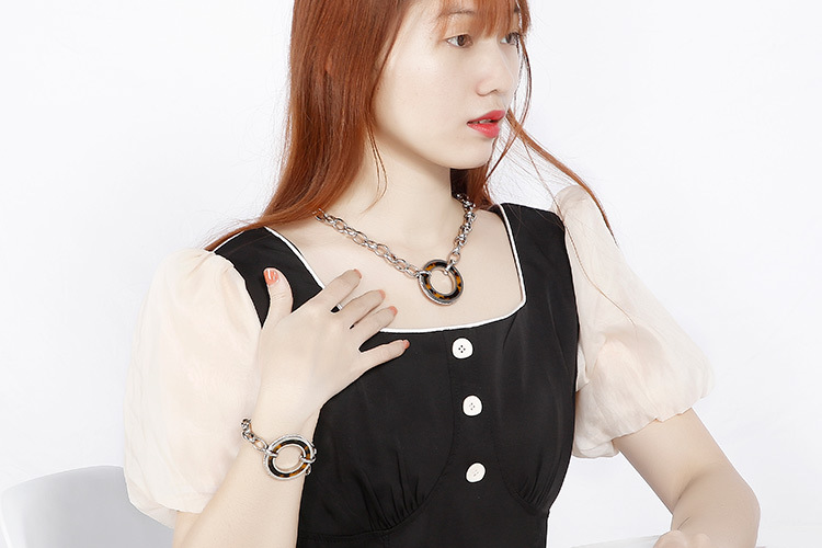 new fashion stainless steel clavicle chain necklace earrings sets accessories