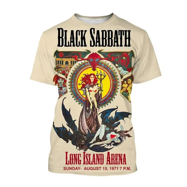 classic british band black sabbath print t-shirt 3d summer cross-border men and women hip hop style fashion