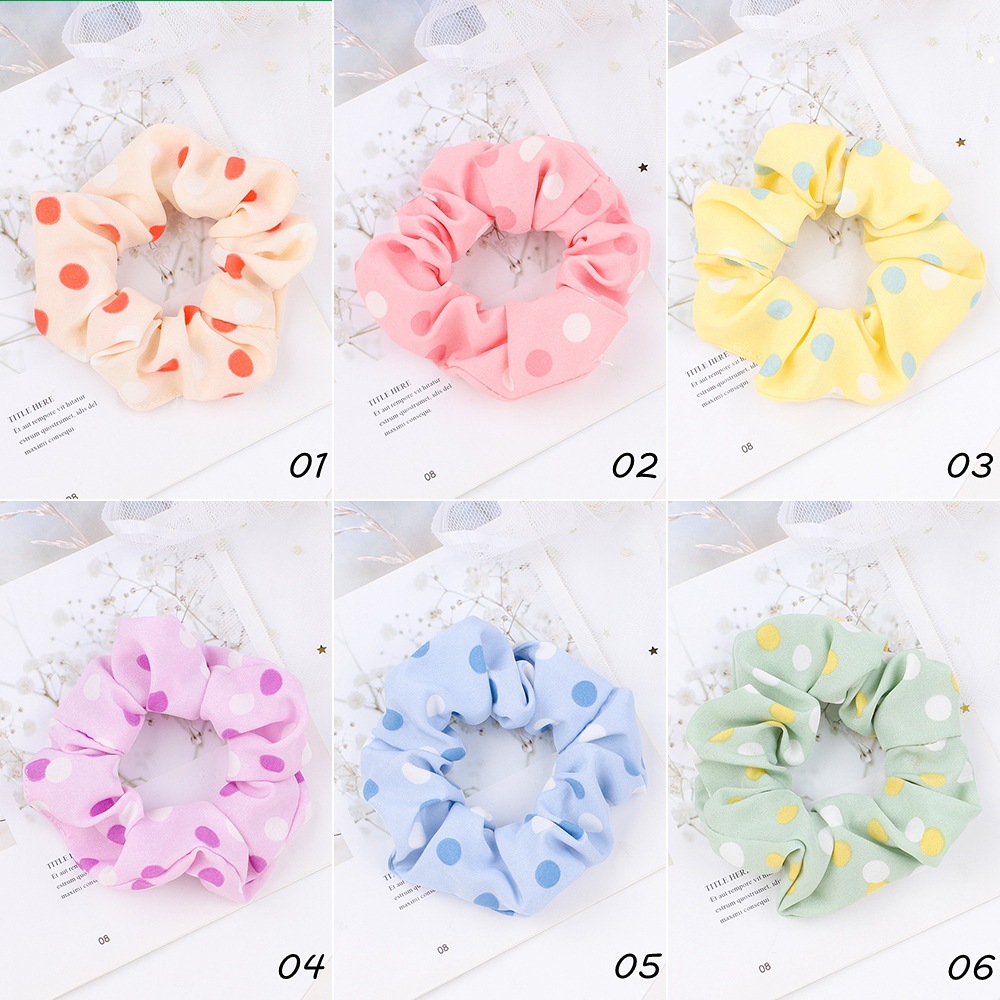 Nihaojewelry Wholesale Jewelry New Chiffon Polka Dot Hair Scrunchies display picture 1