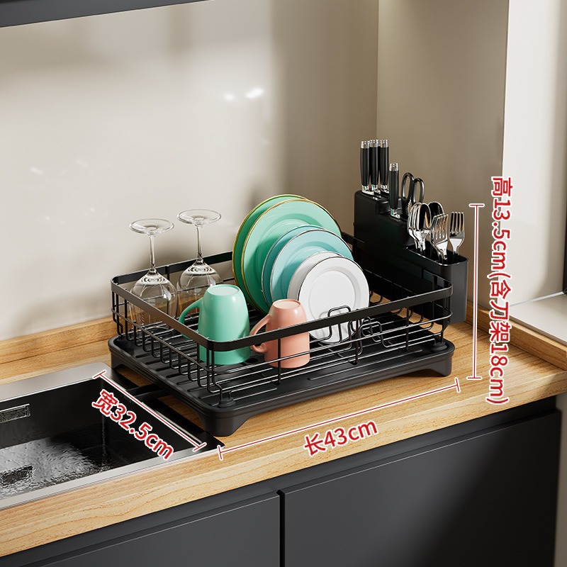 Estante de drenaje para el hogar, estante de almacenamiento de platos, encimera, vajilla multifuncional, almacenamiento de platos, armario, estante para fregadero, estante