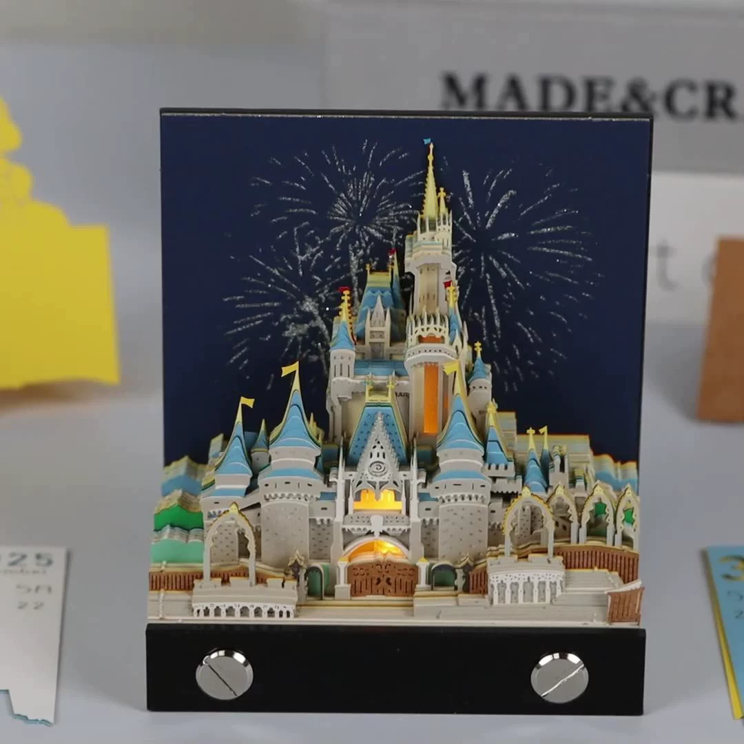 Трёхмерный замок, заметка, календарь, Золушка, в 3D формате, подарок на день рождения