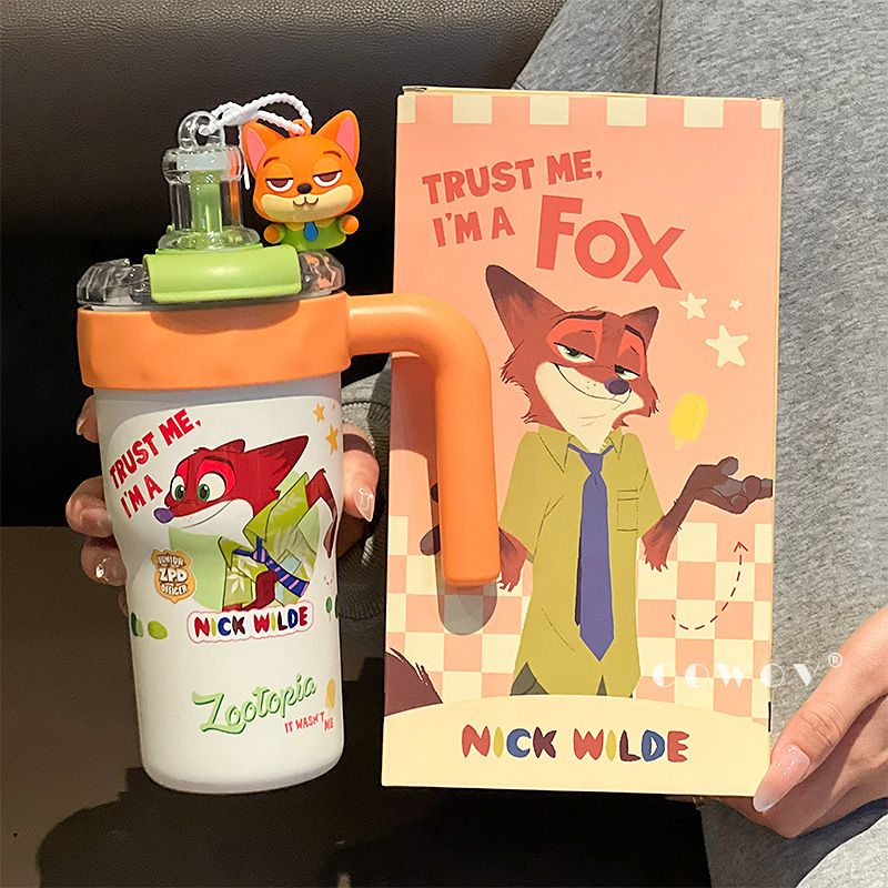 ズートピア ジュディ ニック 断熱カップ レディース 大容量 カップル ウォーターカップ オフィス ストローカップ 高価値|undefined