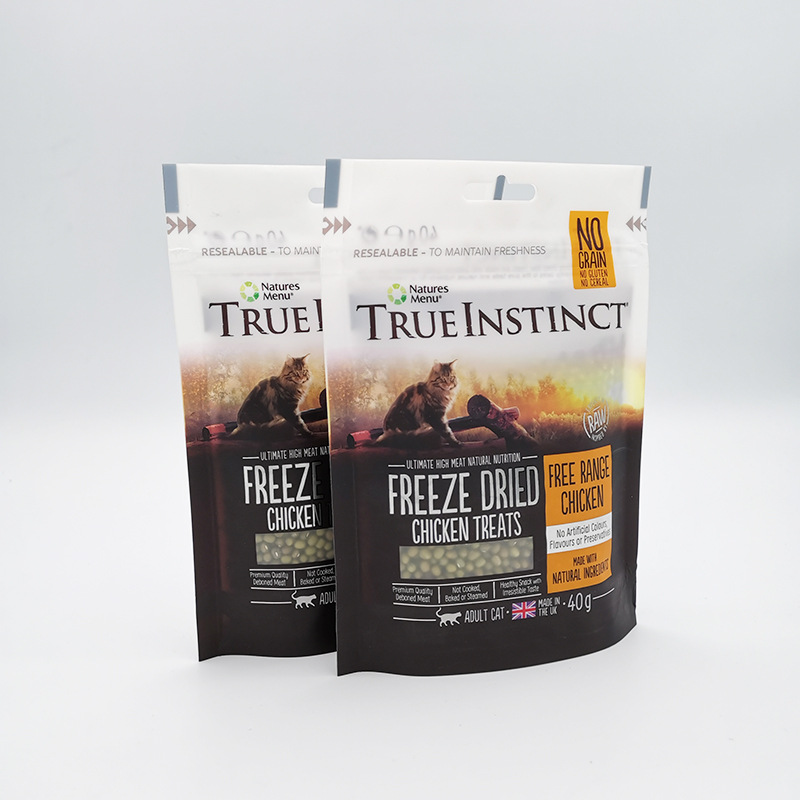 定制猫粮狗粮宠物食品塑料包装袋 局部UV哑油防潮密封自立拉链袋