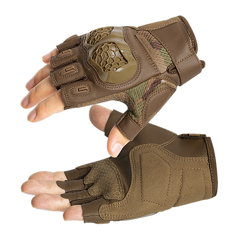 Nuevos guantes deportivos al aire libre de verano antideslizantes, resistentes al desgaste, protección de carcasa blanda, absorción de impactos, a prueba de caídas, guantes tácticos de medio dedo para montar