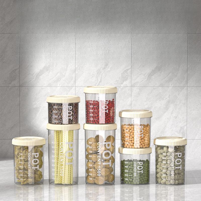Practical transparent sealed jar for storing grains, multi-functional transparent storage jar for kitchen, snacks, and tea
