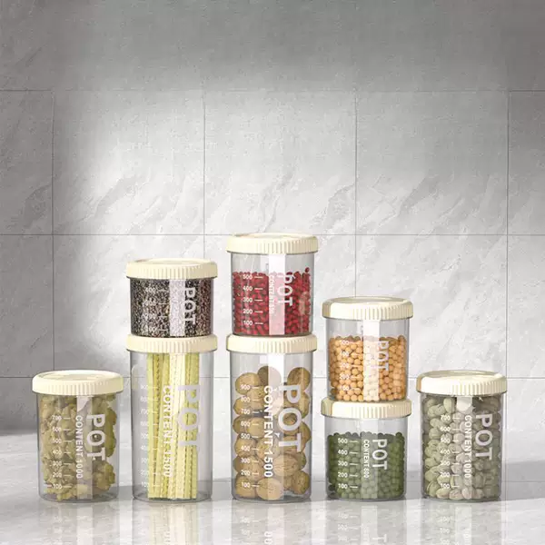 Practical transparent sealed jar for storing grains, multi-functional transparent storage jar for kitchen, snacks, and tea