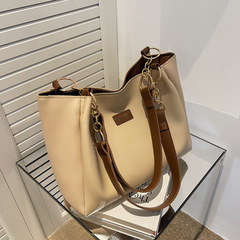 韓版PU軟皮托特包女2022新款時尚百搭大容量單肩腋下包休閒單肩包