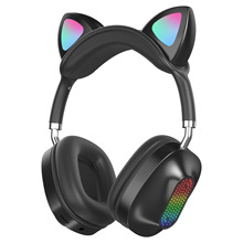 跨境爆款STN-06藍牙耳機 頭戴式耳機立體聲無線折疊七彩燈貓耳朵