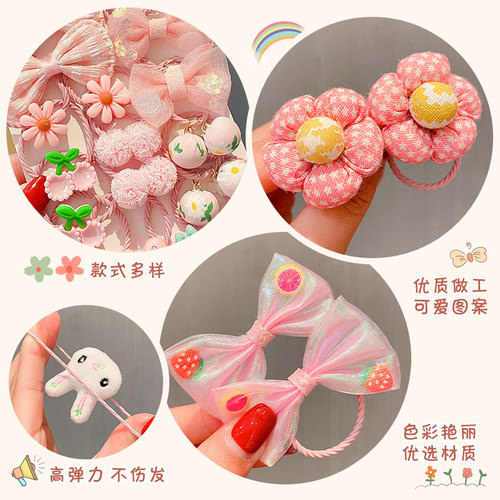 Children elastic baby's hair rope knot headdress girl hair rope rubber band hair girls hair accessories