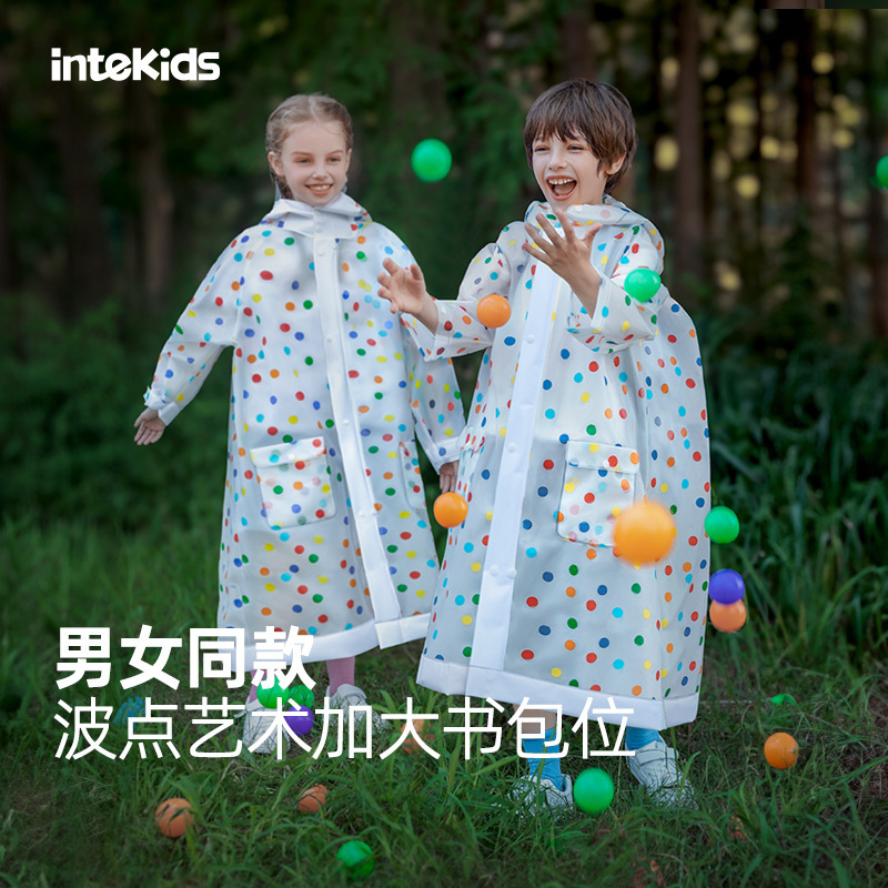 2025 New Children's Raincoat for Older Kids, Girls, Elementary School Students, Boys, Long Style for School Use with Backpack Space, Rain Poncho