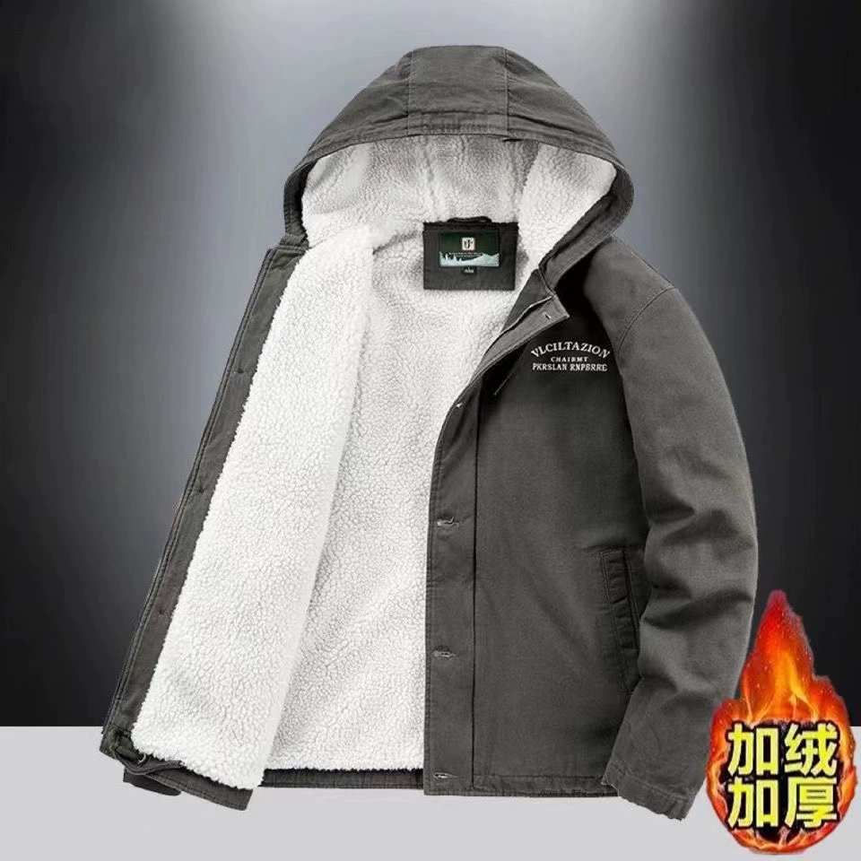 Warm velvet cotton down jacket, oversize