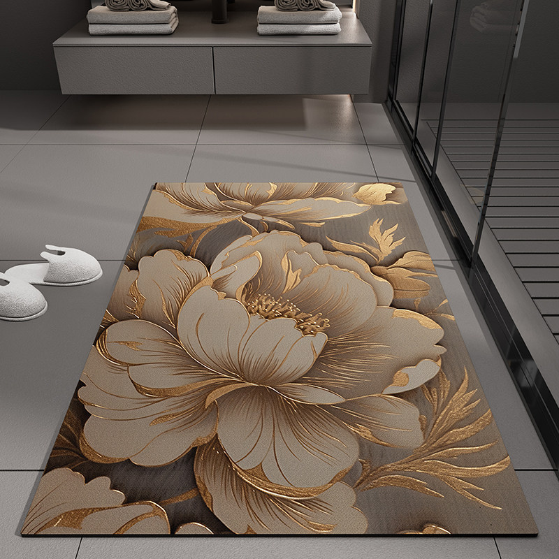 Flower-style americano transfronterizo esterilla de barro de algas esterilla de piso de baño puerta de absorción de agua esterilla de baño anti-deslizante esterilla de baño anti-sucio