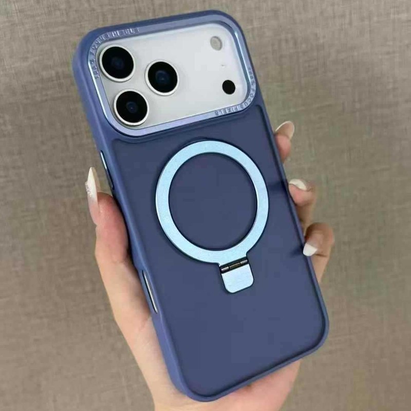 适用iPhone17大孔支点壳苹果16promax半透雾面磨砂磁吸支架肤感壳|undefined