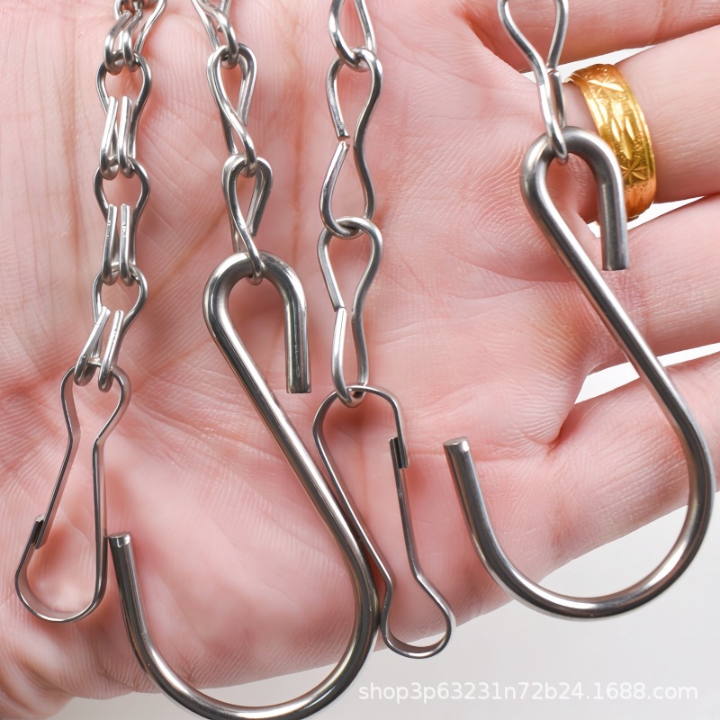 Acero inoxidable transfronterizo simple cadena de ocho macetas canasta de flores decoración jaula de pájaros doble 8 cadena de suspensión doble gancho placa de fuego cadena de ocho caracteres