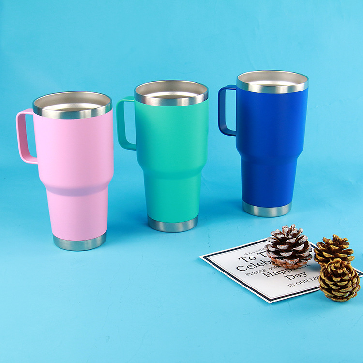 Spot de acero inoxidable 30oz con mango taza de automóvil taza de oficina taza de café taza de regalo fábrica suministro directo image 2