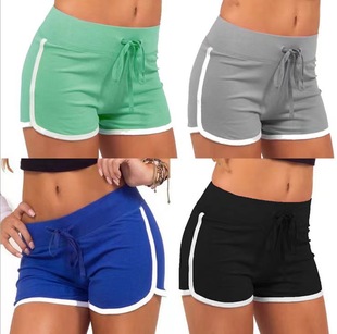 Cross-border European and American Women's Sports Shorts Women's Lace-up Hip-up Hot Pants for Outer Wear Fitness Running Yoga Sports Shorts
