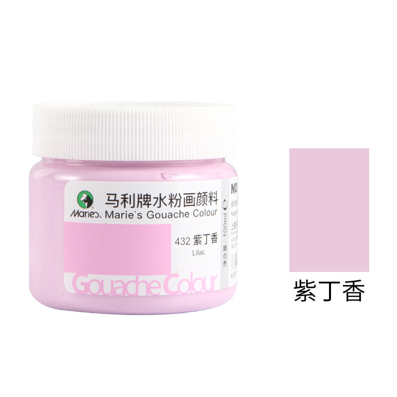 Paquete de pintura de polvo de agua Marley 100ml enlatado para niños y estudiantes color acuarela botellada