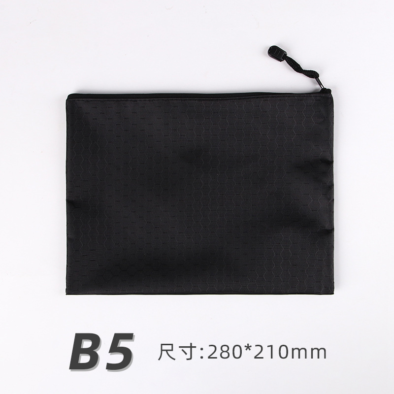 A4 bolsa de cremallera portátil logotipo imprimible patrón de fútbol Oxford bolsa de archivo de tela de color impermeable engrosada BOLSA DE INFORMACIÓN papelería