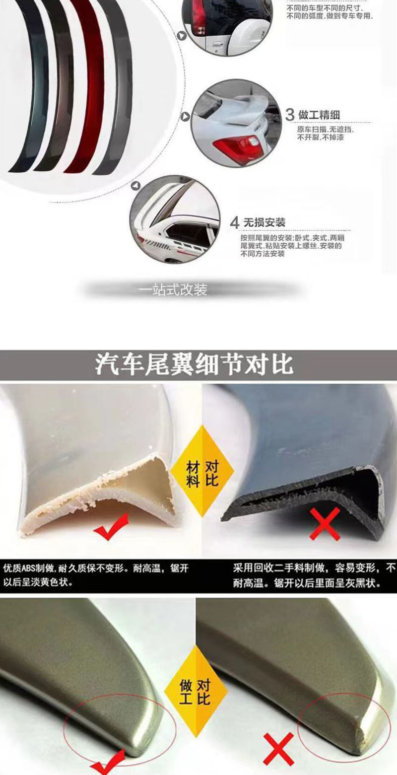 Suitable for Mitsubishi Lancer EVO rear spoiler modification, original Evolution high spoiler for track performance
