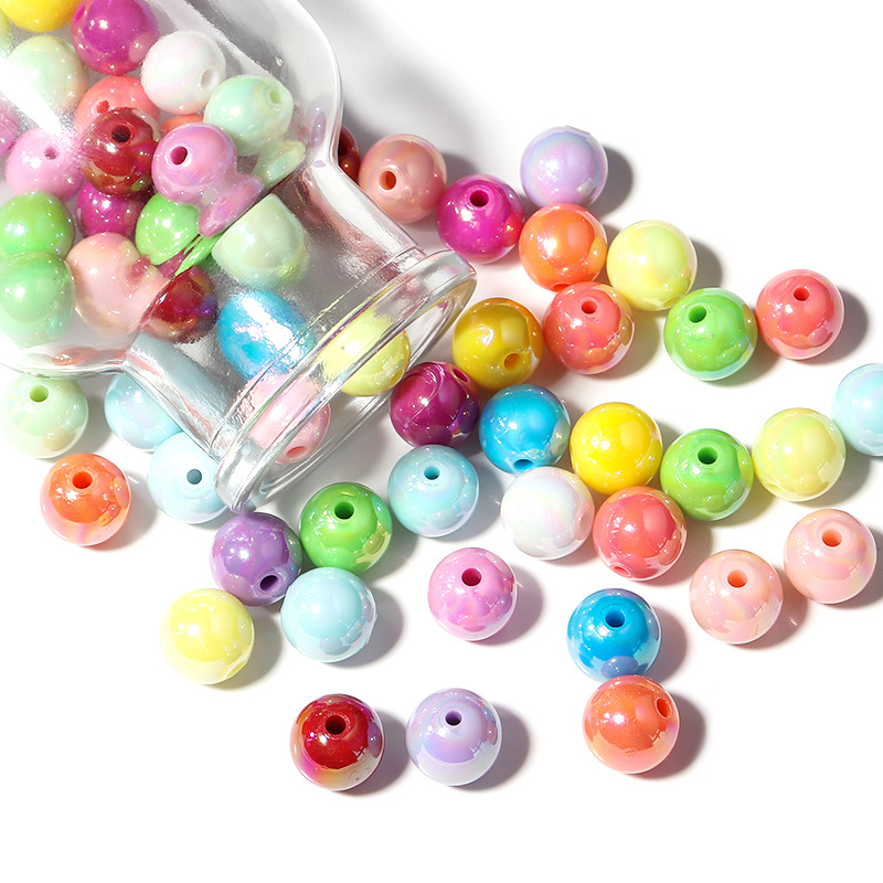 100g Weight Beads Jewelry Making Type Jewelry Accessories Classification 1 Set Quantity Arylic Material Round Pattern Plating Design Simple Style Style 1 Set Arylic Round Beads 1