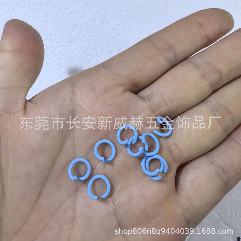 在庫あり 1.2*8MMと1.2*10MMの塗装済みカラーオープンリング 鉄製接続リング ブレスレットDIYアクセサリー|undefined