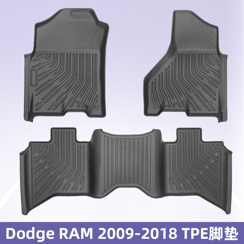 Aplicable a Dodge RAM 2009 - 2018 TPE Foot Pads 3D All Weather Material Backpack Pad