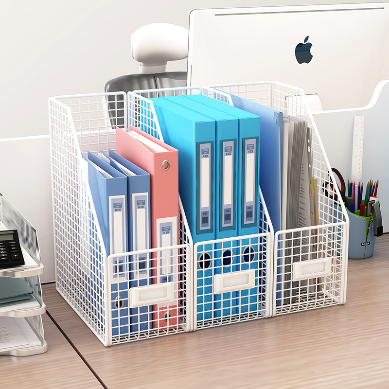 Office desk item shelf desk book file storage box office iron material data sorting frame simple small bookshelf