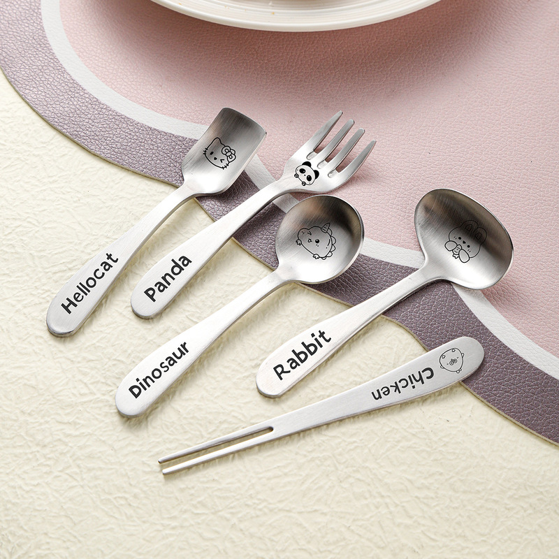 304 Stainless Steel Spoon Kidsren's Special Spoon Fork Cute Kindergarten Feeding Spoon Dessert Spoon 304 Stainless Steel Spoon Kidsren's Special Spoon Fork Cute Kindergarten Feeding Spoon Dessert Spoon