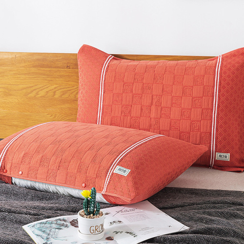 A pair of high-quality pure cotton towels for home use, all-cotton pillow towels with fixed anti-slip single clip magic pillowcases.