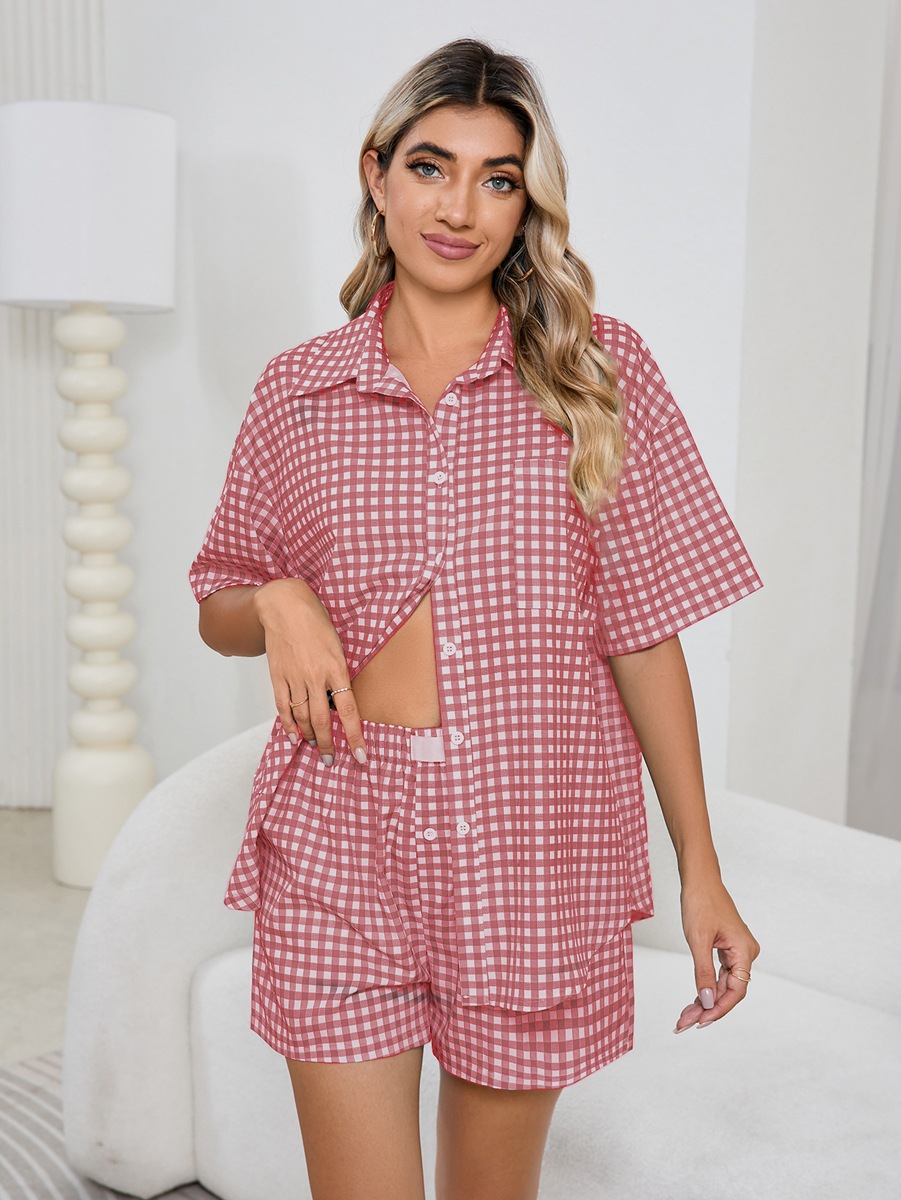 Women Casual Comfortable High Waist Loose Wide Legs Retro Plaid Shorts Checked Shirt Women 15 Women Casual Comfortable High Waist Loose Wide Legs Retro Plaid Shorts Checked Shirt Women