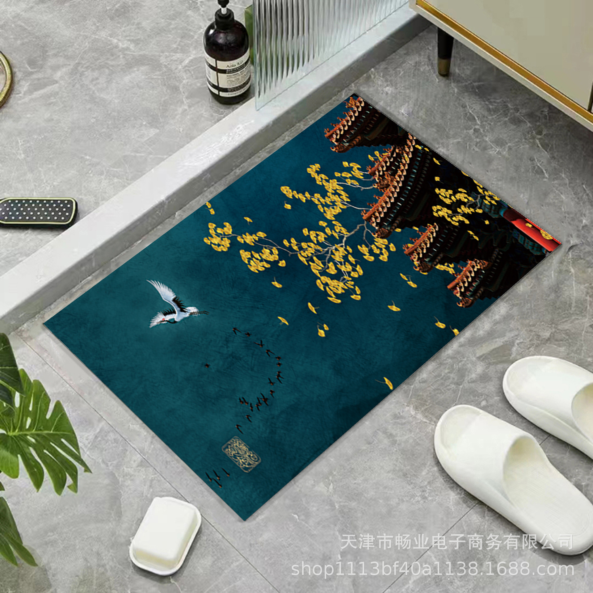 Bathroom Floor Mat, Diatomaceous Earth Anti-Slip Quick-Drying Foot Mat for Bathroom and Toilet Entrance, Modern and Simple