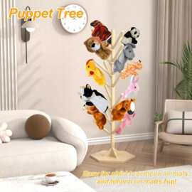 木制木偶支架玩具手偶手指玩偶挂架幼儿园早教中心展示架收纳