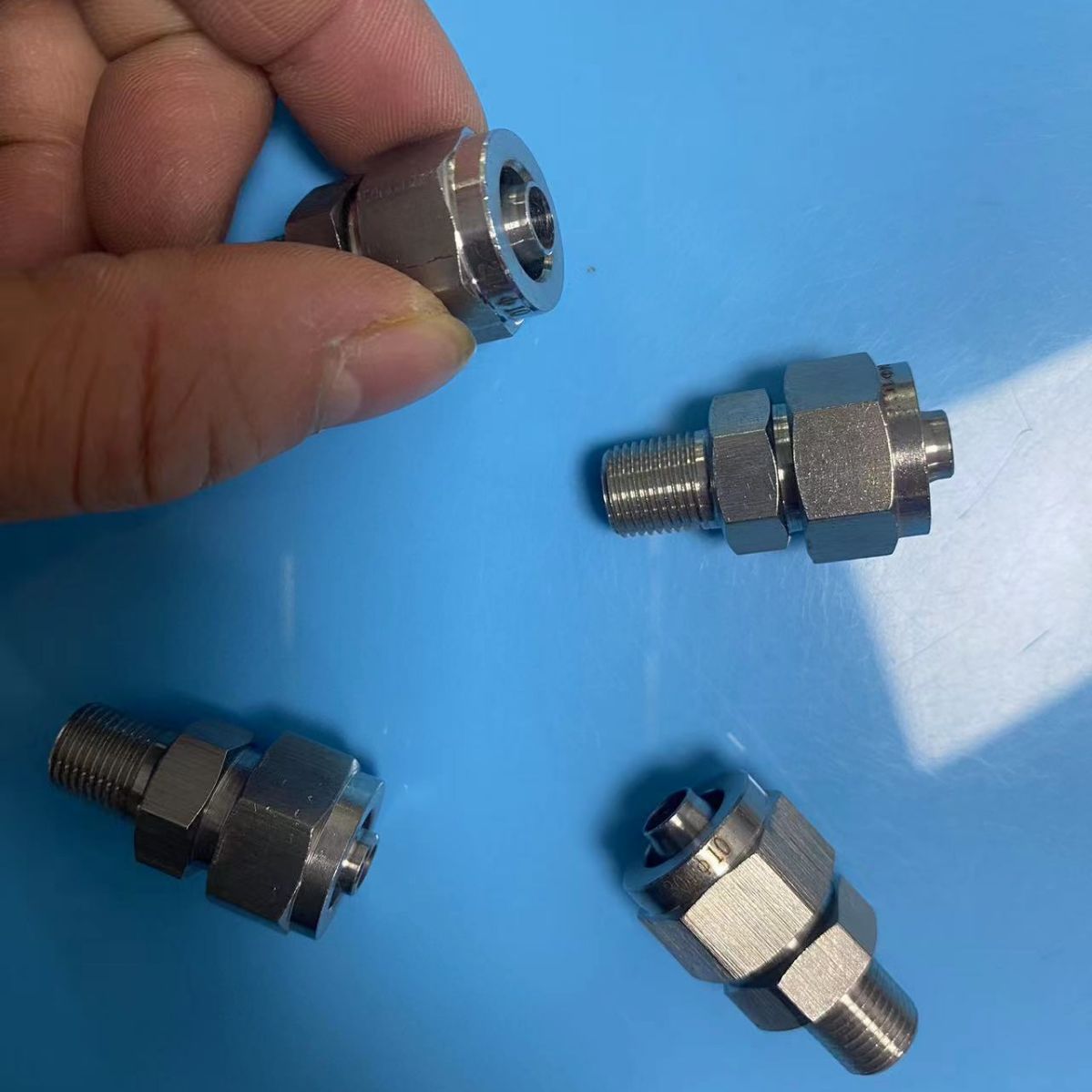 不锈钢304快拧式螺纹直通PU管尼龙管四氟软管快速接头M5/6--ZG3/4