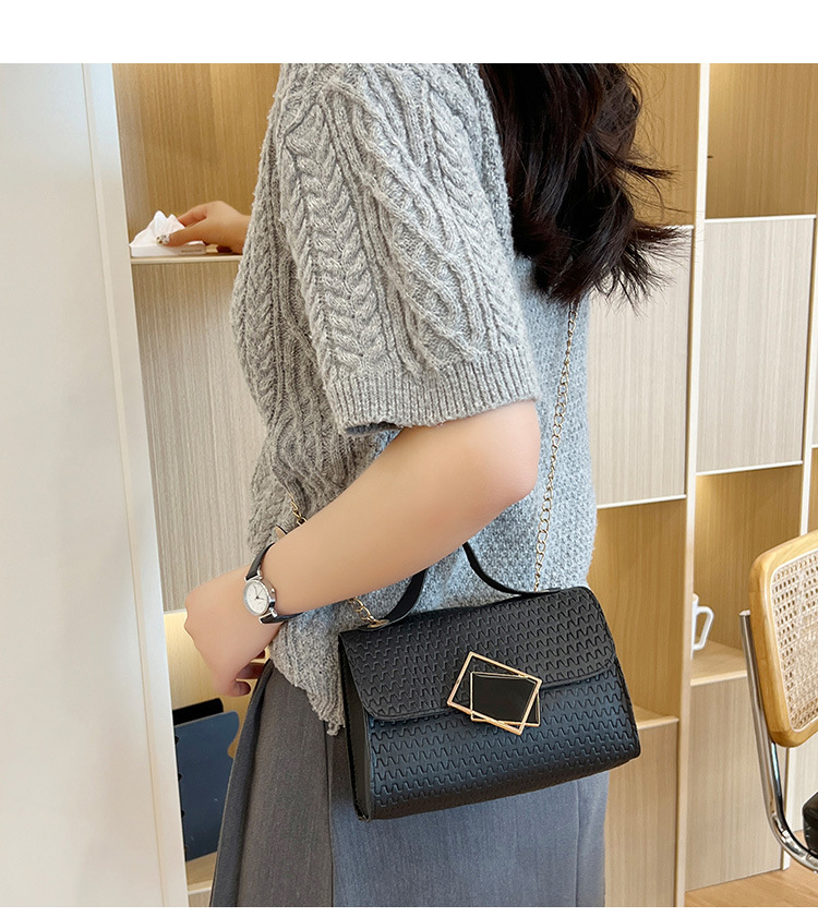 Daily Occasion Women's Small Pu Leather Lingge Fashion Square Magnetic Buckle Crossbody Bag