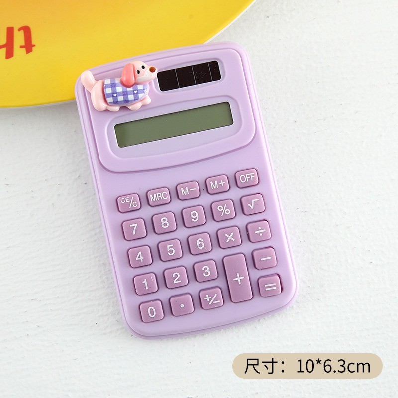 Calculadora mini de dibujos animados, diseño creativo para estudiantes
